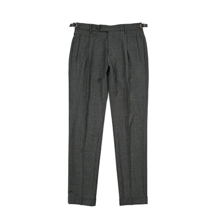 BERWICH “RETRO LONG” ウールサキソニー ワンタックスラックス グレー(dk grey) 46 | GUARDAROBA MILANO OFFICIAL STORE