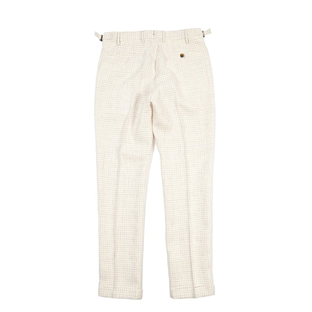 BERWICH “RETRO LONG” コットン混リネン ワンタックパンツ オフホワイト(desert) 46 | GUARDAROBA MILANO OFFICIAL STORE