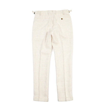 BERWICH “RETRO LONG” コットン混リネン ワンタックパンツ オフホワイト(desert) 46 | GUARDAROBA MILANO OFFICIAL STORE