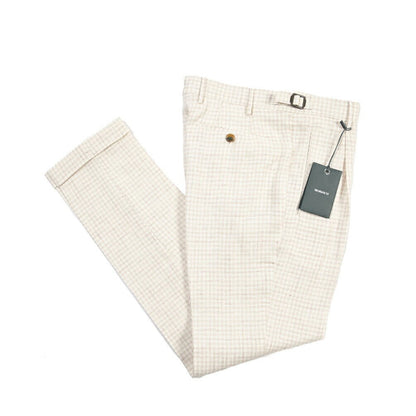 BERWICH “RETRO LONG” コットン混リネン ワンタックパンツ オフホワイト(desert) 46 | GUARDAROBA MILANO OFFICIAL STORE