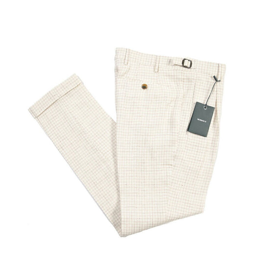 BERWICH “RETRO LONG” コットン混リネン ワンタックパンツ オフホワイト(desert) 46 | GUARDAROBA MILANO OFFICIAL STORE