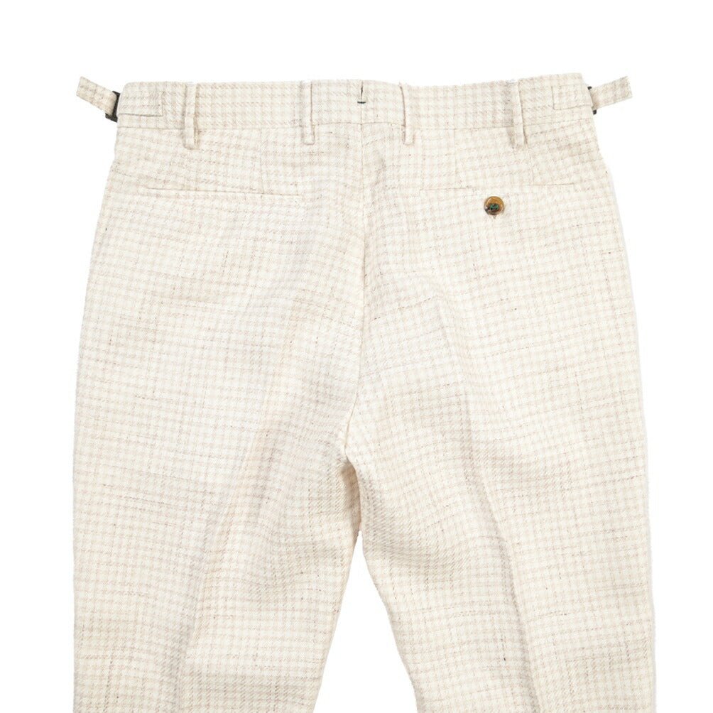 BERWICH “RETRO LONG” コットン混リネン ワンタックパンツ オフホワイト(desert) 46 | GUARDAROBA MILANO OFFICIAL STORE