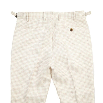 BERWICH “RETRO LONG” コットン混リネン ワンタックパンツ オフホワイト(desert) 46 | GUARDAROBA MILANO OFFICIAL STORE