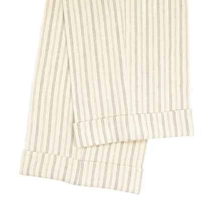 BERWICH “RETRO LONG” コットン混リネン ワンタックパンツ オフホワイト(ecru) 46 | GUARDAROBA MILANO OFFICIAL STORE