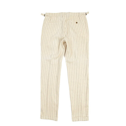 BERWICH “RETRO LONG” コットン混リネン ワンタックパンツ オフホワイト(ecru) 46 | GUARDAROBA MILANO OFFICIAL STORE