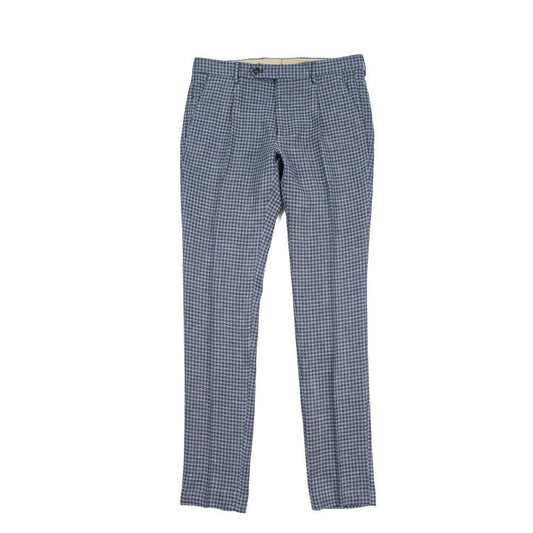 BERWICH “RETRO LONG” コットン混リネン ワンタックパンツ ネイビー(blue) 46 | GUARDAROBA MILANO OFFICIAL STORE