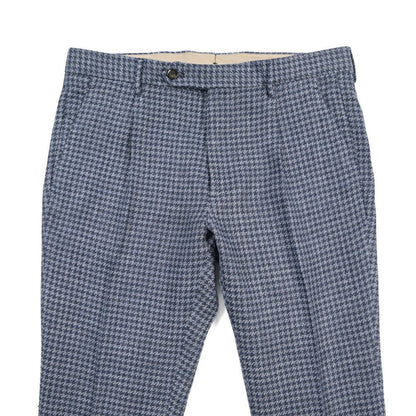 BERWICH “RETRO LONG” コットン混リネン ワンタックパンツ ネイビー(blue) 46 | GUARDAROBA MILANO OFFICIAL STORE