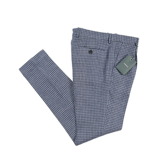 BERWICH “RETRO LONG” コットン混リネン ワンタックパンツ ネイビー(blue) 46 | GUARDAROBA MILANO OFFICIAL STORE