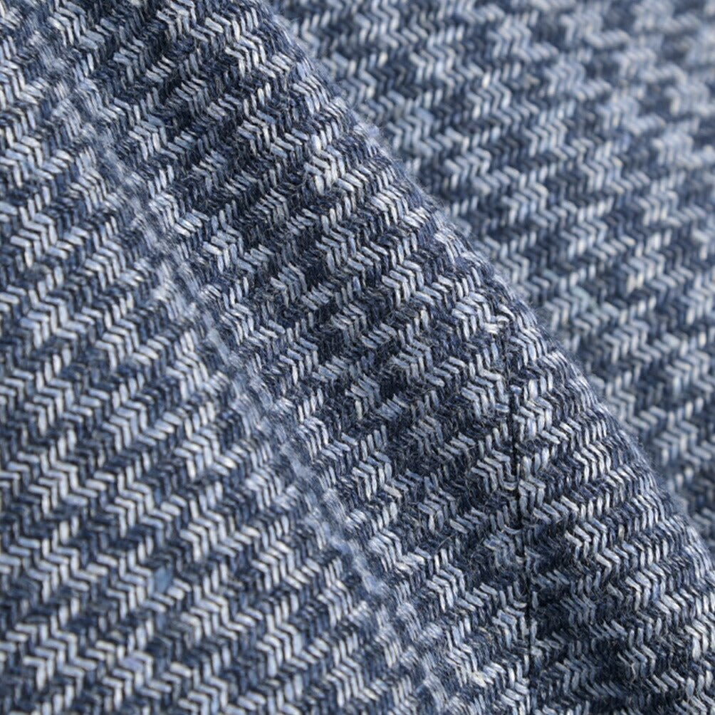 BERWICH “RETRO LONG” コットン混リネン ワンタックパンツ ネイビー(blue) 46 | GUARDAROBA MILANO OFFICIAL STORE