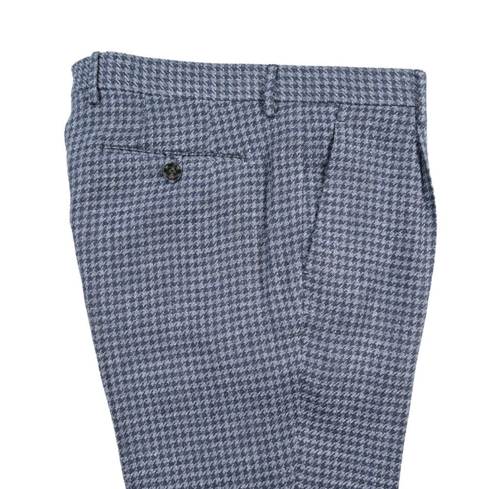 BERWICH “RETRO LONG” コットン混リネン ワンタックパンツ ネイビー(blue) 46 | GUARDAROBA MILANO OFFICIAL STORE