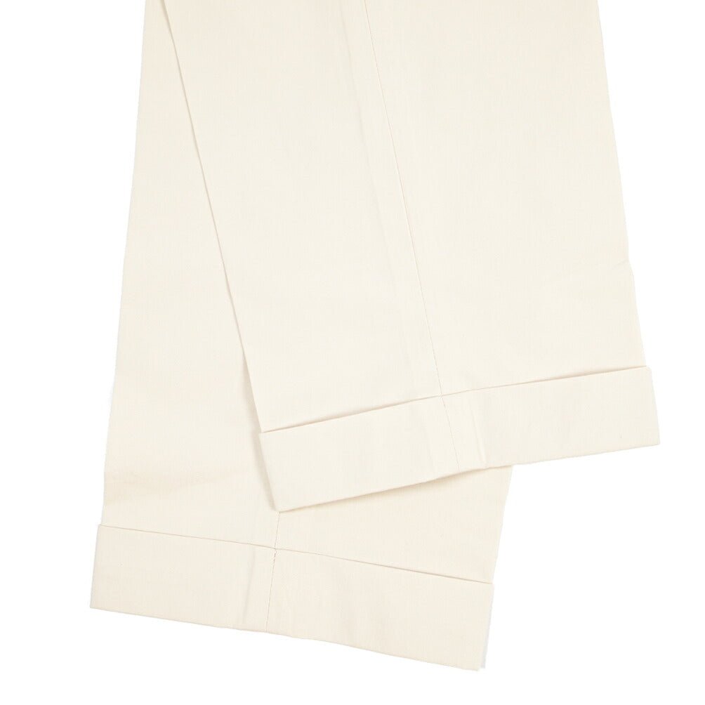 BERWICH “RETRO LONG” リヨセル混コットン ワンタックパンツ オフホワイト(ecru) 48 | GUARDAROBA MILANO OFFICIAL STORE