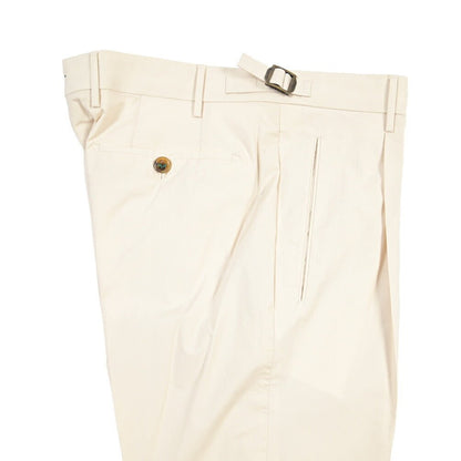 BERWICH “RETRO LONG” リヨセル混コットン ワンタックパンツ オフホワイト(ecru) 48 | GUARDAROBA MILANO OFFICIAL STORE