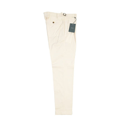BERWICH “RETRO LONG” リヨセル混コットン ワンタックパンツ オフホワイト(ecru) 48 | GUARDAROBA MILANO OFFICIAL STORE