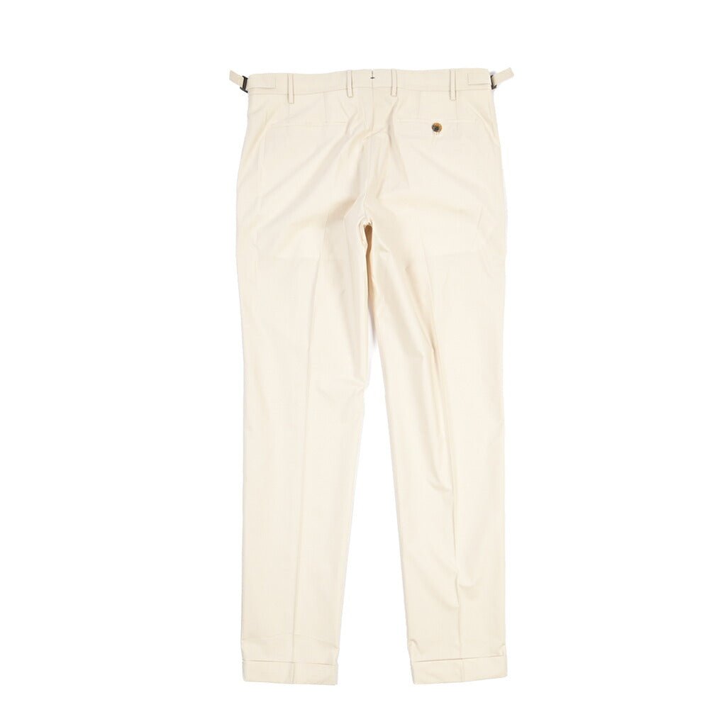 BERWICH “RETRO LONG” リヨセル混コットン ワンタックパンツ オフホワイト(ecru) 48 | GUARDAROBA MILANO OFFICIAL STORE