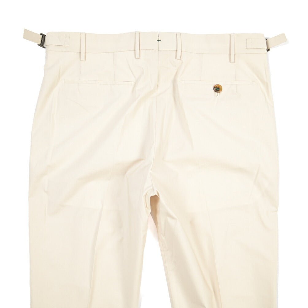 BERWICH “RETRO LONG” リヨセル混コットン ワンタックパンツ オフホワイト(ecru) 48 | GUARDAROBA MILANO OFFICIAL STORE