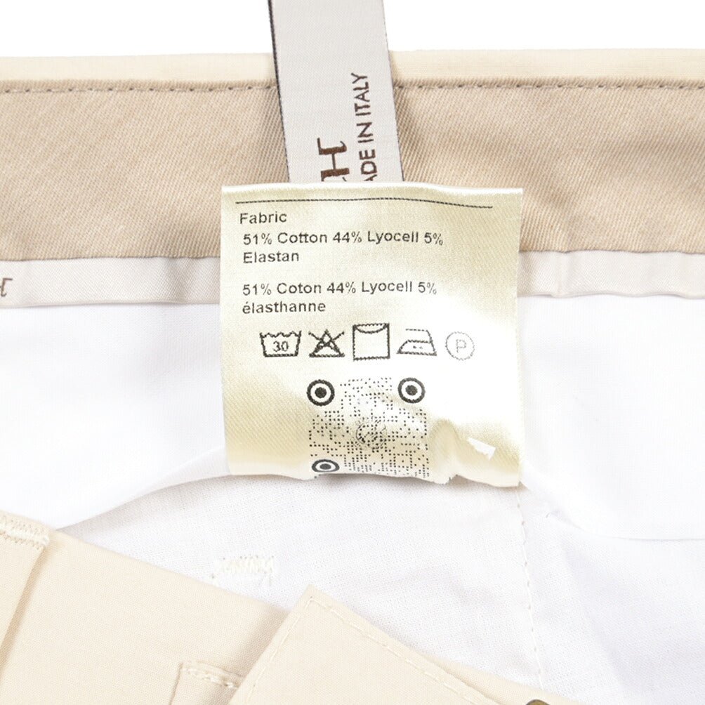 BERWICH “RETRO LONG” リヨセル混コットン ワンタックパンツ オフホワイト(ecru) 48 | GUARDAROBA MILANO OFFICIAL STORE