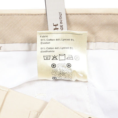 BERWICH “RETRO LONG” リヨセル混コットン ワンタックパンツ オフホワイト(ecru) 48 | GUARDAROBA MILANO OFFICIAL STORE