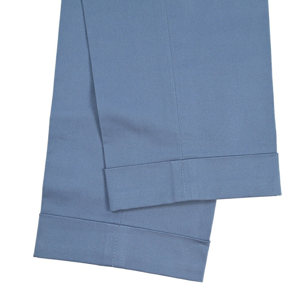 BERWICH “RETRO LONG” ストレッチコットン ワンタックパンツ ブルー(azure) 46 | GUARDAROBA MILANO OFFICIAL STORE