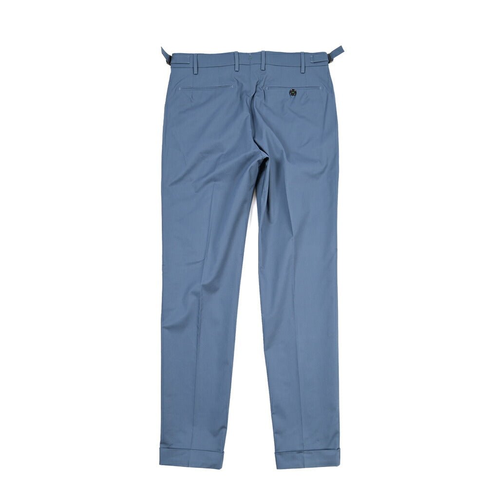 BERWICH “RETRO LONG” ストレッチコットン ワンタックパンツ ブルー(azure) 46 | GUARDAROBA MILANO OFFICIAL STORE