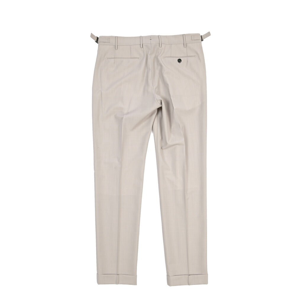 BERWICH “RETRO LONG” ストレッチウール ワンタックスラックス グレージュ(stone) 46 | GUARDAROBA MILANO OFFICIAL STORE