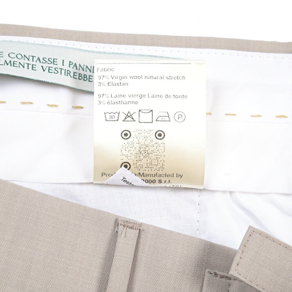 BERWICH “RETRO LONG” ストレッチウール ワンタックスラックス グレージュ(stone) 46 | GUARDAROBA MILANO OFFICIAL STORE