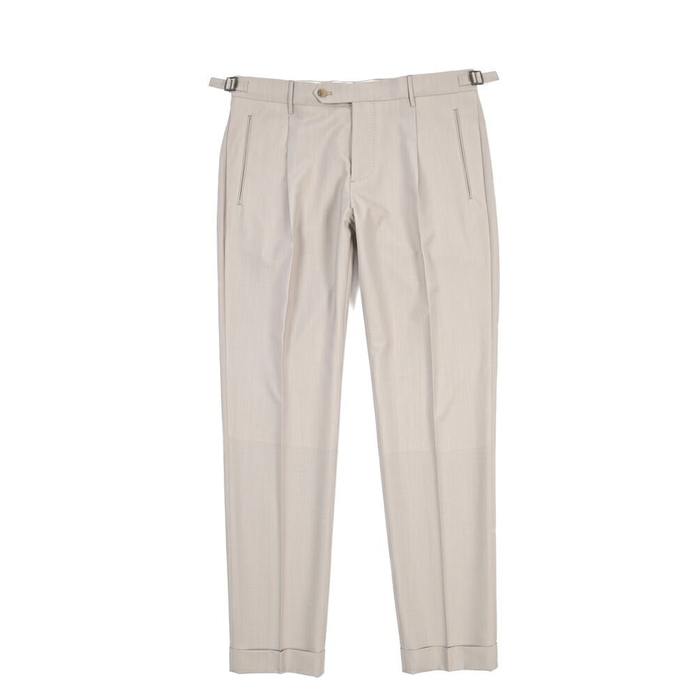 BERWICH “RETRO LONG” ストレッチウール ワンタックスラックス グレージュ(stone) 46 | GUARDAROBA MILANO OFFICIAL STORE