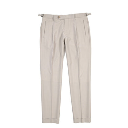 BERWICH “RETRO LONG” ストレッチウール ワンタックスラックス グレージュ(stone) 46 | GUARDAROBA MILANO OFFICIAL STORE