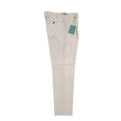 BERWICH “RETRO LONG” ストレッチウール ワンタックスラックス グレージュ(stone) 46 | GUARDAROBA MILANO OFFICIAL STORE
