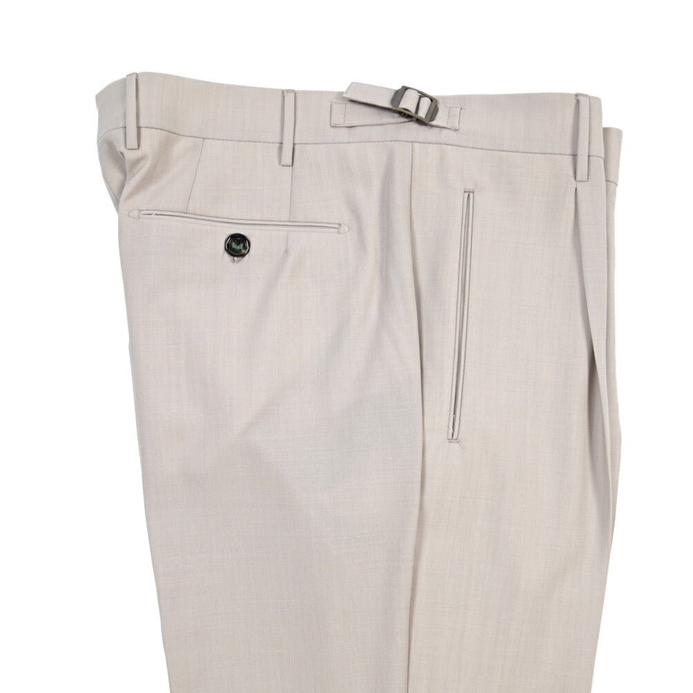 BERWICH “RETRO LONG” ストレッチウール ワンタックスラックス グレージュ(stone) 46 | GUARDAROBA MILANO OFFICIAL STORE