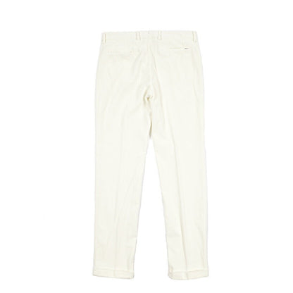BERWICH “RETRO LONG - GD” ストレッチコットン 中畝コーデュロイワンタックパンツ ホワイト(panna001) 46 | GUARDAROBA MILANO OFFICIAL STORE
