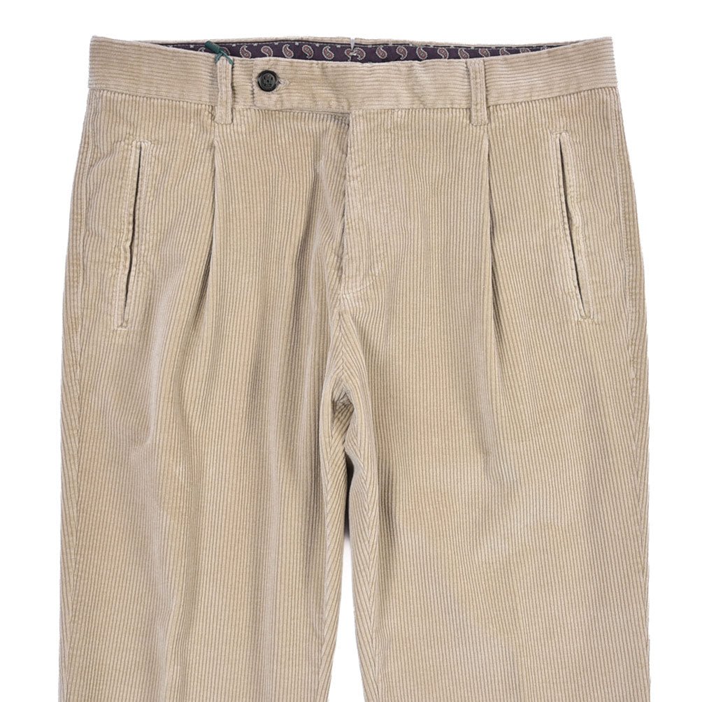 BERWICH “RETRO LONG-GD” ストレッチコットン 中畝コーデュロイワンタックパンツ ベージュ(beige208) 48 | GUARDAROBA MILANO OFFICIAL STORE