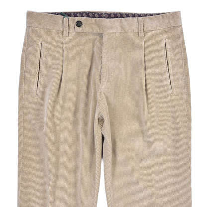BERWICH “RETRO LONG-GD” ストレッチコットン 中畝コーデュロイワンタックパンツ ベージュ(beige208) 48 | GUARDAROBA MILANO OFFICIAL STORE