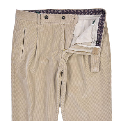 BERWICH “RETRO LONG-GD” ストレッチコットン 中畝コーデュロイワンタックパンツ ベージュ(beige208) 48 | GUARDAROBA MILANO OFFICIAL STORE