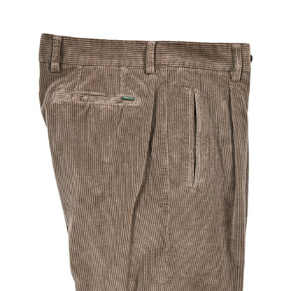 BERWICH “RETRO LONG - GD” ストレッチコットン 中畝コーデュロイワンタックパンツ ブラウン(mandorlo4627) 44 | GUARDAROBA MILANO OFFICIAL STORE