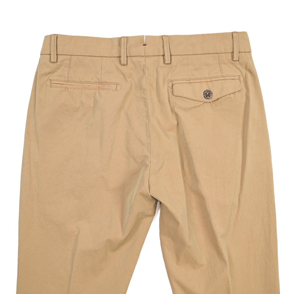 BERWICH “RETRO THECA 1P” コットン100% ワンタックチノパンツ (ソラーロ) ベージュ(khaki) 48 | GUARDAROBA MILANO OFFICIAL STORE