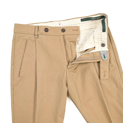 BERWICH “RETRO THECA 1P” コットン100% ワンタックチノパンツ (ソラーロ) ベージュ(khaki) 48 | GUARDAROBA MILANO OFFICIAL STORE