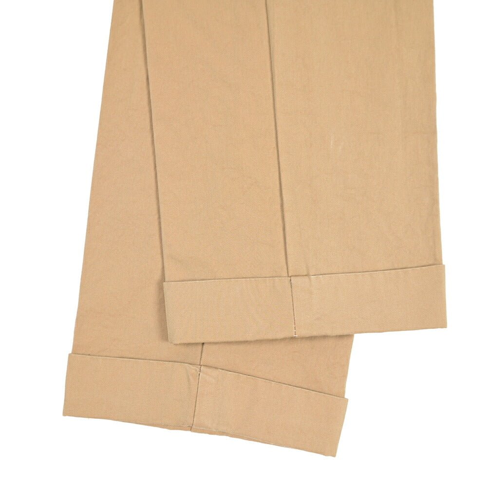 BERWICH “RETRO THECA 1P” コットン100% ワンタックチノパンツ (ソラーロ) ベージュ(khaki) 48 | GUARDAROBA MILANO OFFICIAL STORE