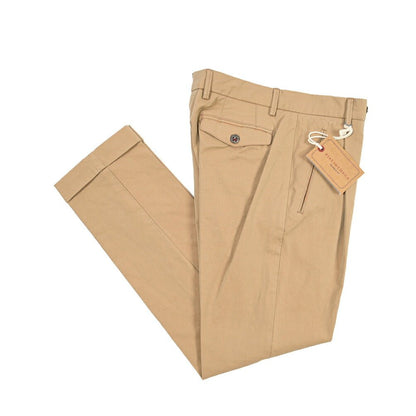 BERWICH “RETRO THECA 1P” コットン100% ワンタックチノパンツ (ソラーロ) ベージュ(khaki) 48 | GUARDAROBA MILANO OFFICIAL STORE