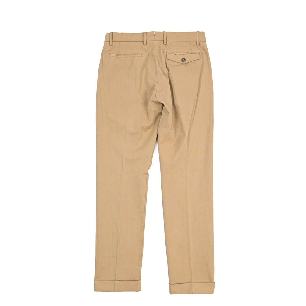 BERWICH “RETRO THECA 1P” コットン100% ワンタックチノパンツ (ソラーロ) ベージュ(khaki) 48 | GUARDAROBA MILANO OFFICIAL STORE