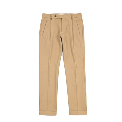BERWICH “RETRO THECA 1P” コットン100% ワンタックチノパンツ (ソラーロ) ベージュ(khaki) 48 | GUARDAROBA MILANO OFFICIAL STORE