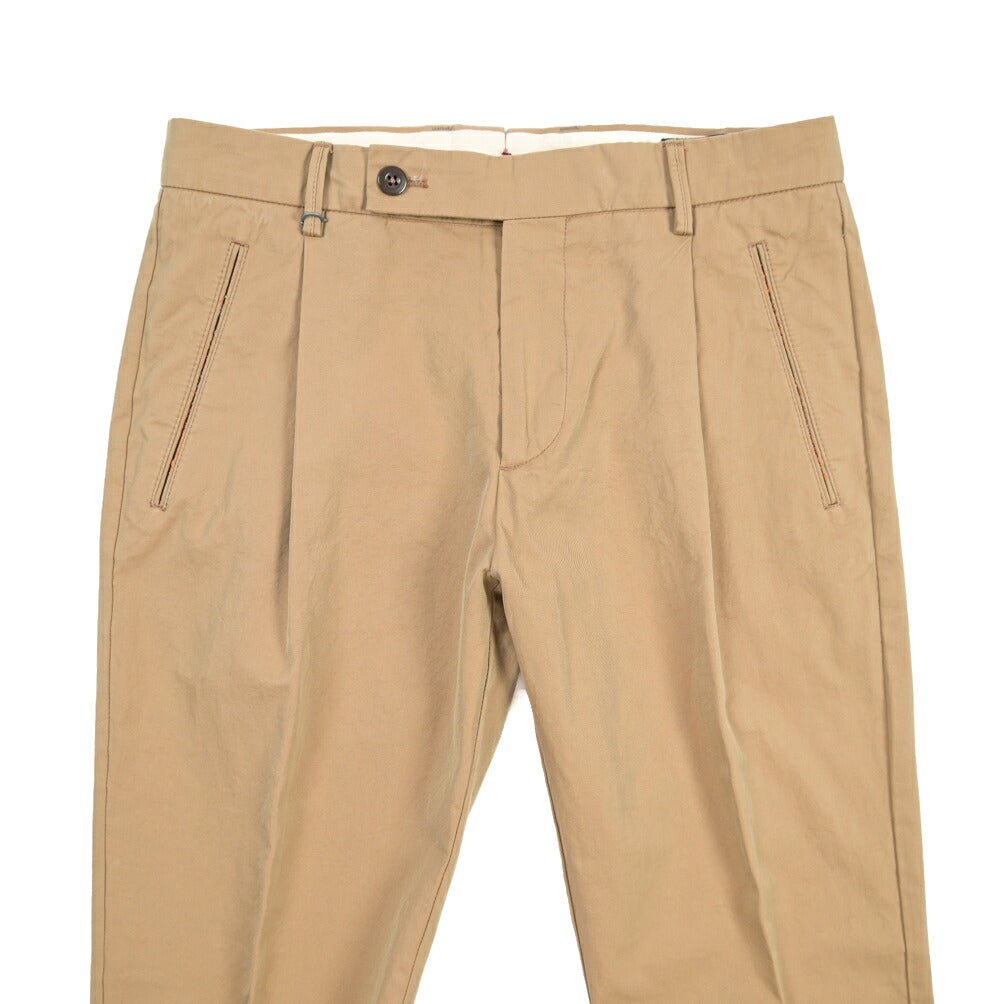 BERWICH “RETRO THECA 1P” コットン100% ワンタックチノパンツ (ソラーロ) ベージュ(khaki) 48 | GUARDAROBA MILANO OFFICIAL STORE