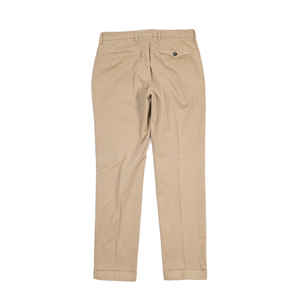 BERWICH “RETRO THECA 1P” ストレッチコットン ワンタックチノパンツ ベージュ(sabbia199) 48 | GUARDAROBA MILANO OFFICIAL STORE