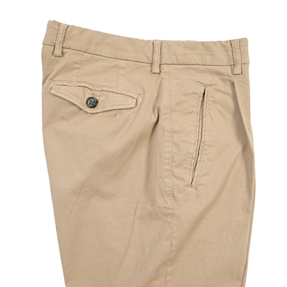 BERWICH “RETRO THECA 1P” ストレッチコットン ワンタックチノパンツ ベージュ(sabbia199) 48 | GUARDAROBA MILANO OFFICIAL STORE
