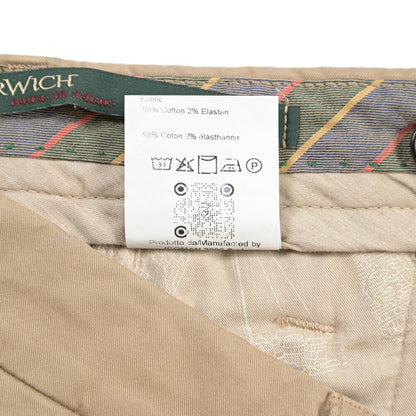 BERWICH “RETRO THECA 1P” ストレッチコットン ワンタックチノパンツ ベージュ(sabbia199) 48 | GUARDAROBA MILANO OFFICIAL STORE