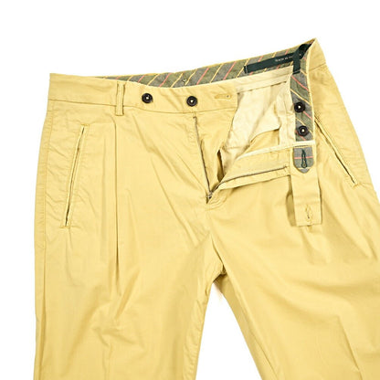 BERWICH "RETRO THECA" リヨセル混コットン ワンタックパンツ イエロー(lime4673) 50 | GUARDAROBA MILANO OFFICIAL STORE