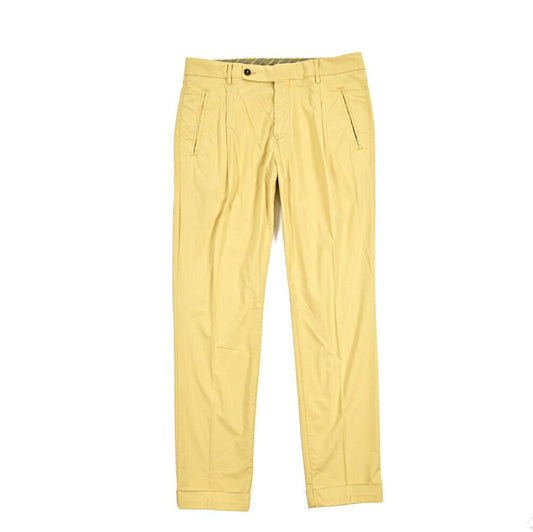 BERWICH "RETRO THECA" リヨセル混コットン ワンタックパンツ イエロー(lime4673) 50 | GUARDAROBA MILANO OFFICIAL STORE