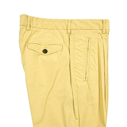 BERWICH "RETRO THECA" リヨセル混コットン ワンタックパンツ イエロー(lime4673) 50 | GUARDAROBA MILANO OFFICIAL STORE
