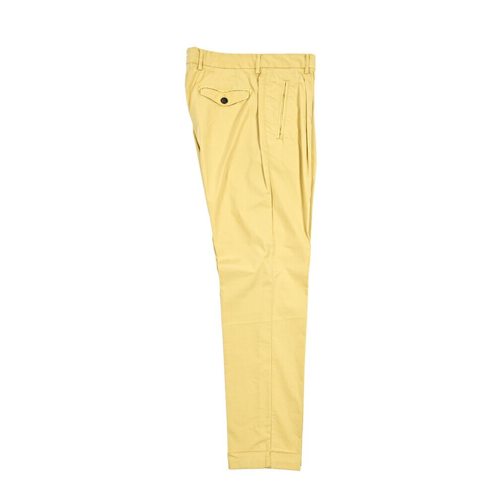 BERWICH "RETRO THECA" リヨセル混コットン ワンタックパンツ イエロー(lime4673) 50 | GUARDAROBA MILANO OFFICIAL STORE