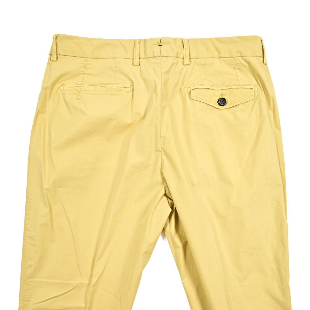 BERWICH "RETRO THECA" リヨセル混コットン ワンタックパンツ イエロー(lime4673) 50 | GUARDAROBA MILANO OFFICIAL STORE