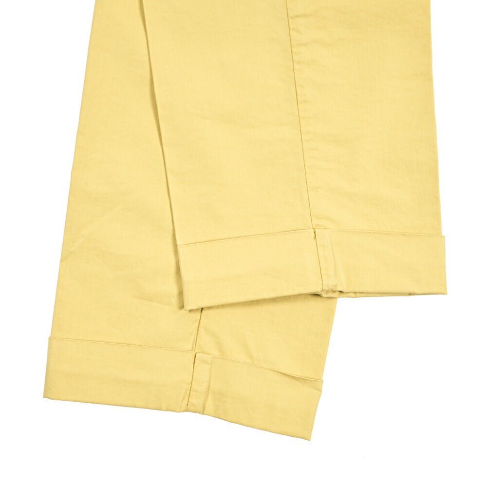 BERWICH "RETRO THECA" リヨセル混コットン ワンタックパンツ イエロー(lime4673) 50 | GUARDAROBA MILANO OFFICIAL STORE